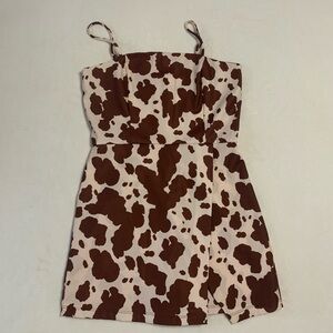 Brown and Cream Cow Print Dress